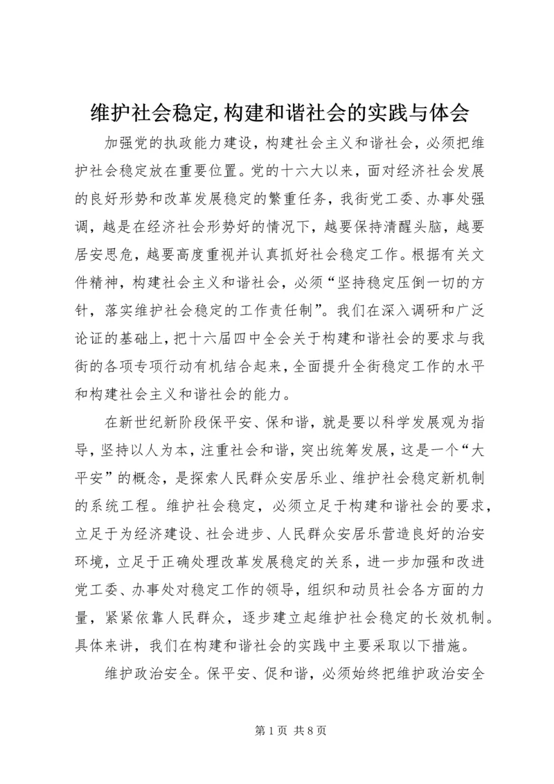 维护社会稳定,构建和谐社会的实践与体会.docx