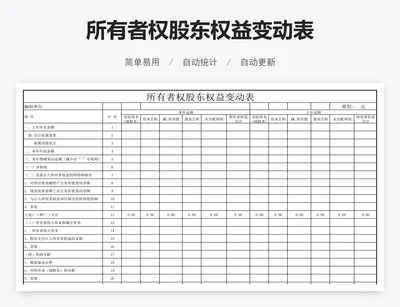 所有者权股东权益变动表
