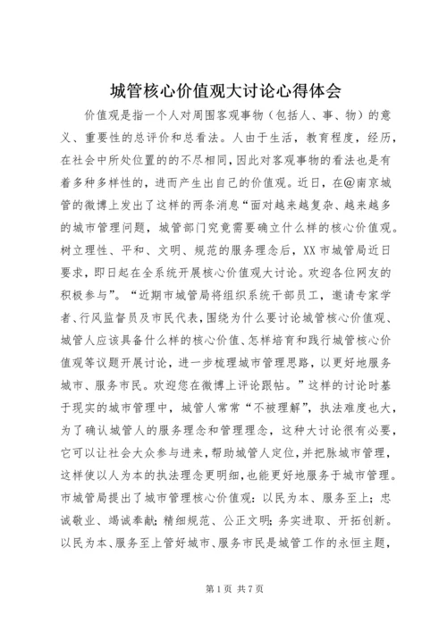 城管核心价值观大讨论心得体会.docx