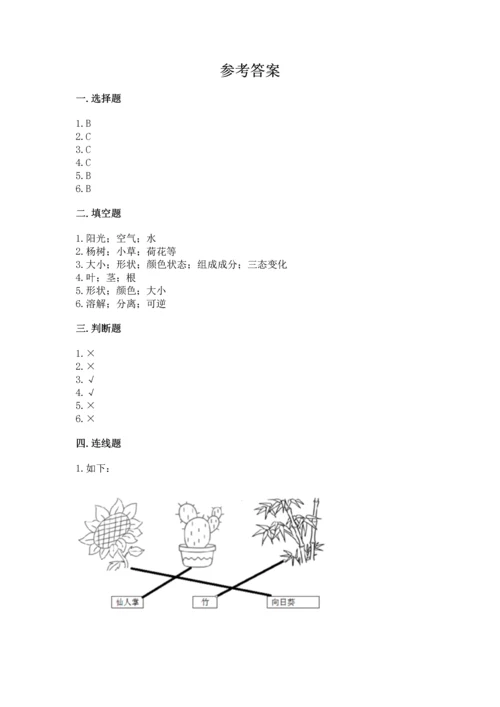 教科版科学一年级上册第一单元《植物》测试卷含答案【轻巧夺冠】.docx