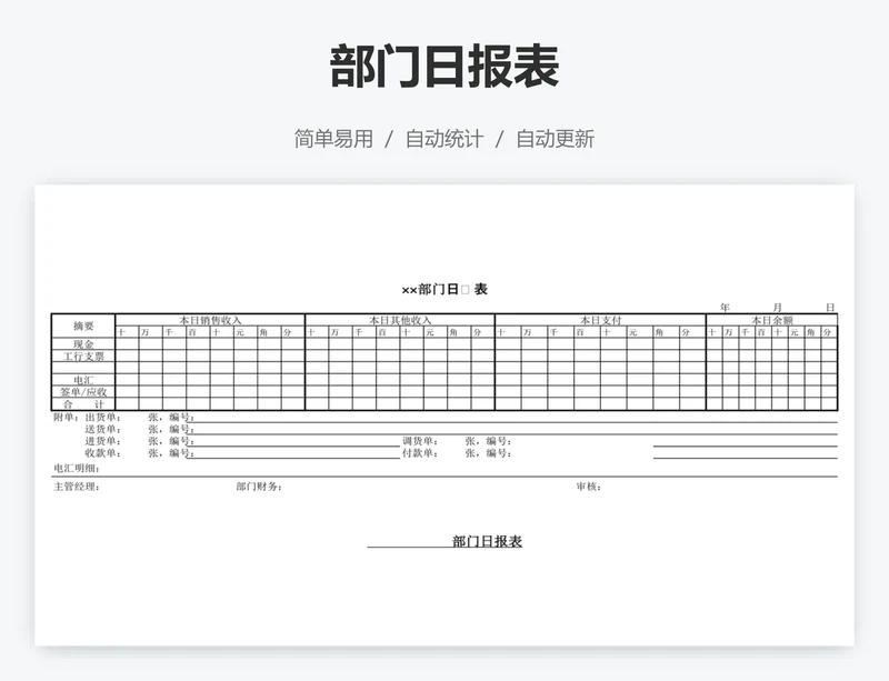 部门日报表