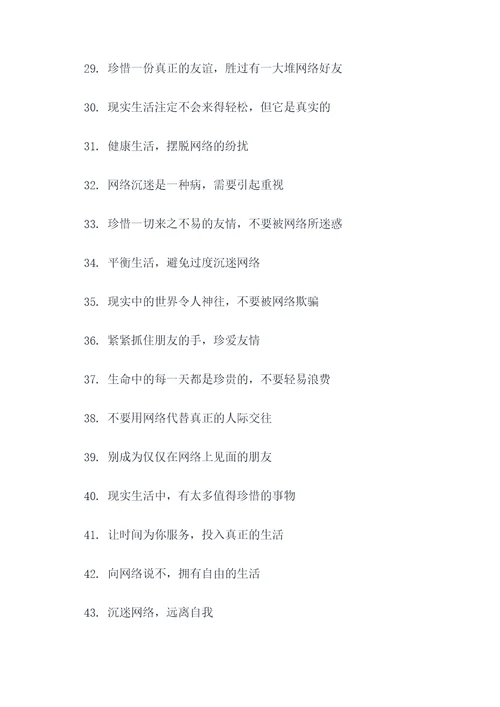 关于沉迷网络的标语