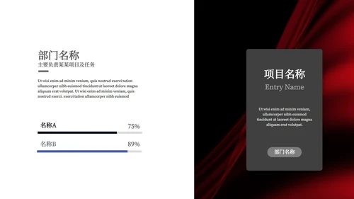 黑红简约总结PPT模板