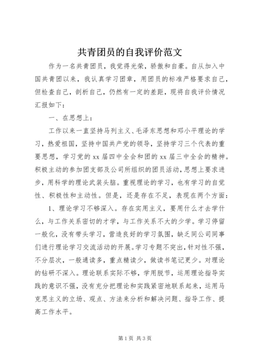 共青团员的自我评价范文.docx