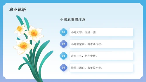 蓝色国潮风二十四节气科普介绍——小寒PPT模板