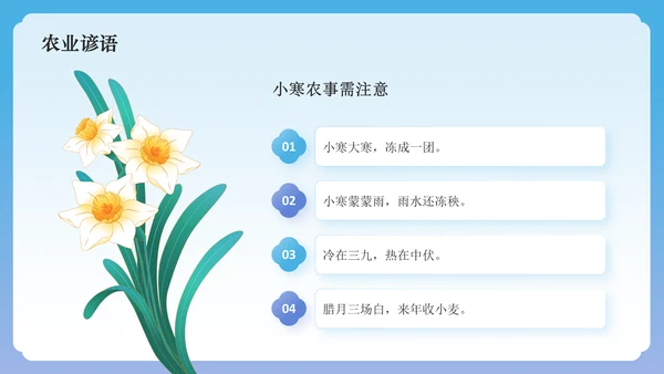 蓝色国潮风二十四节气科普介绍——小寒PPT模板