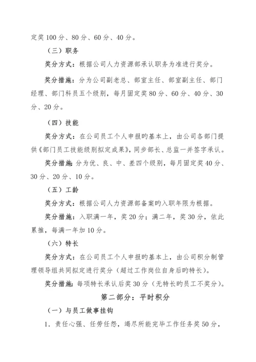 积分制管理实施专题方案和标准细则.docx