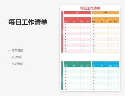 每日工作清单