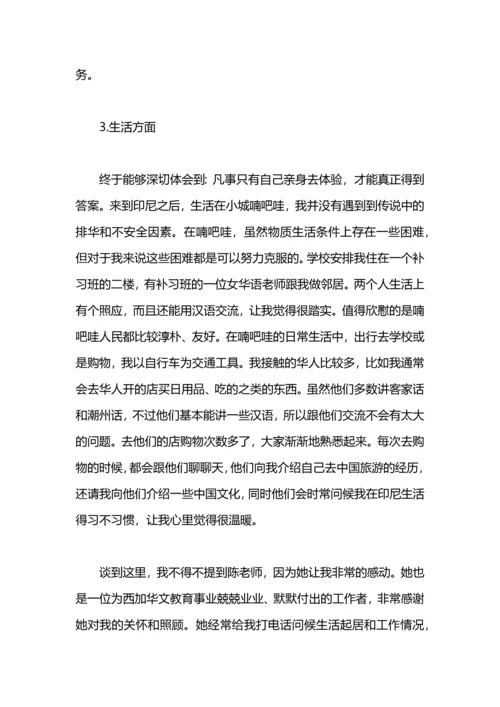 汉语教师志愿者工作总结.docx