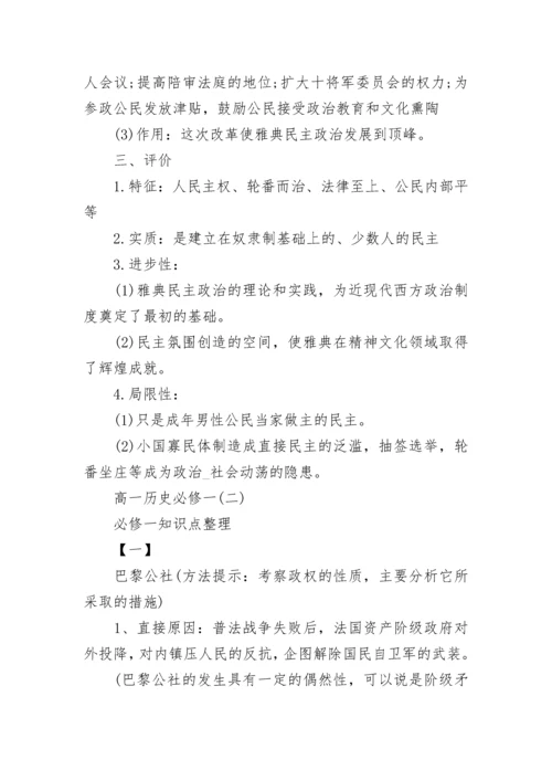 高一历史必修一_历史必修二三知识点.docx