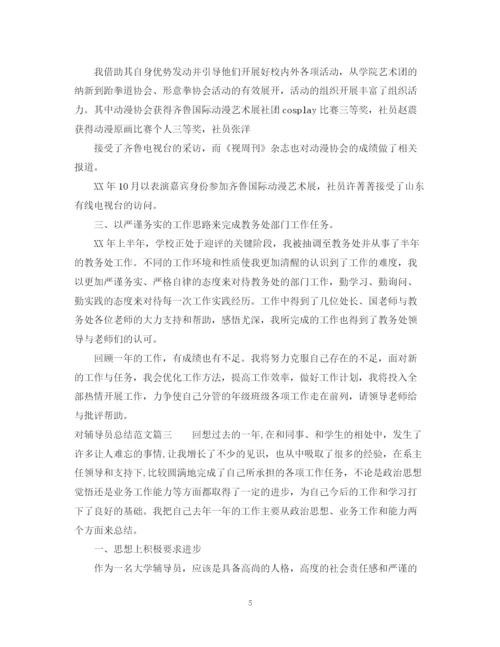 精编之对辅导员总结范文.docx