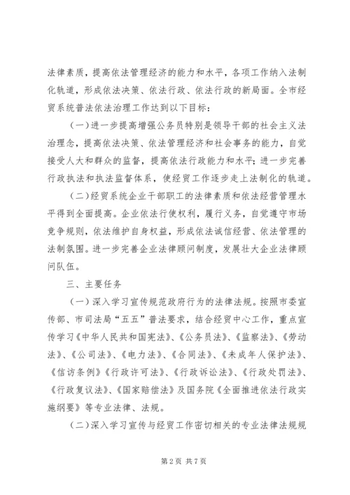 市经贸系统五五普法五年规划.docx