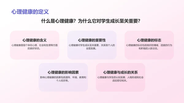 紫色插画风中小学生心理健康主题班会PPT模板