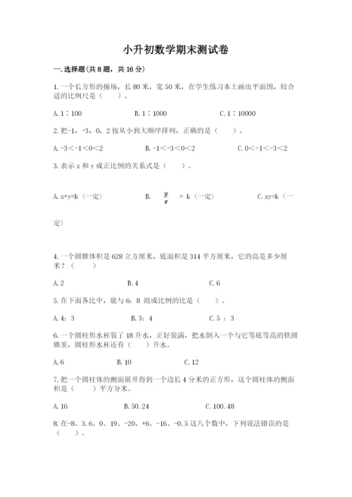 小升初数学期末测试卷（精练）.docx