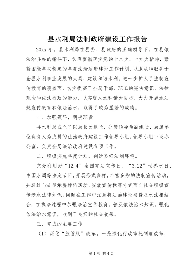 县水利局法制政府建设工作报告.docx