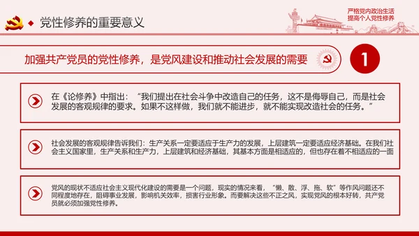 严格党内政治生活提高个人党性修养PPT党课课件