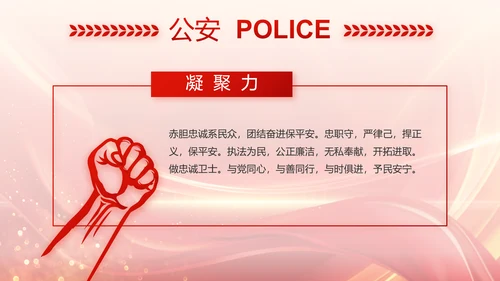 红色大气公安警察风采展示动态PPT封含P
