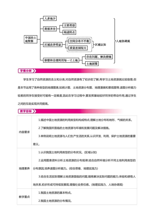 3.2土地资源（教案+素材）-2024秋人教八上地理精简课堂