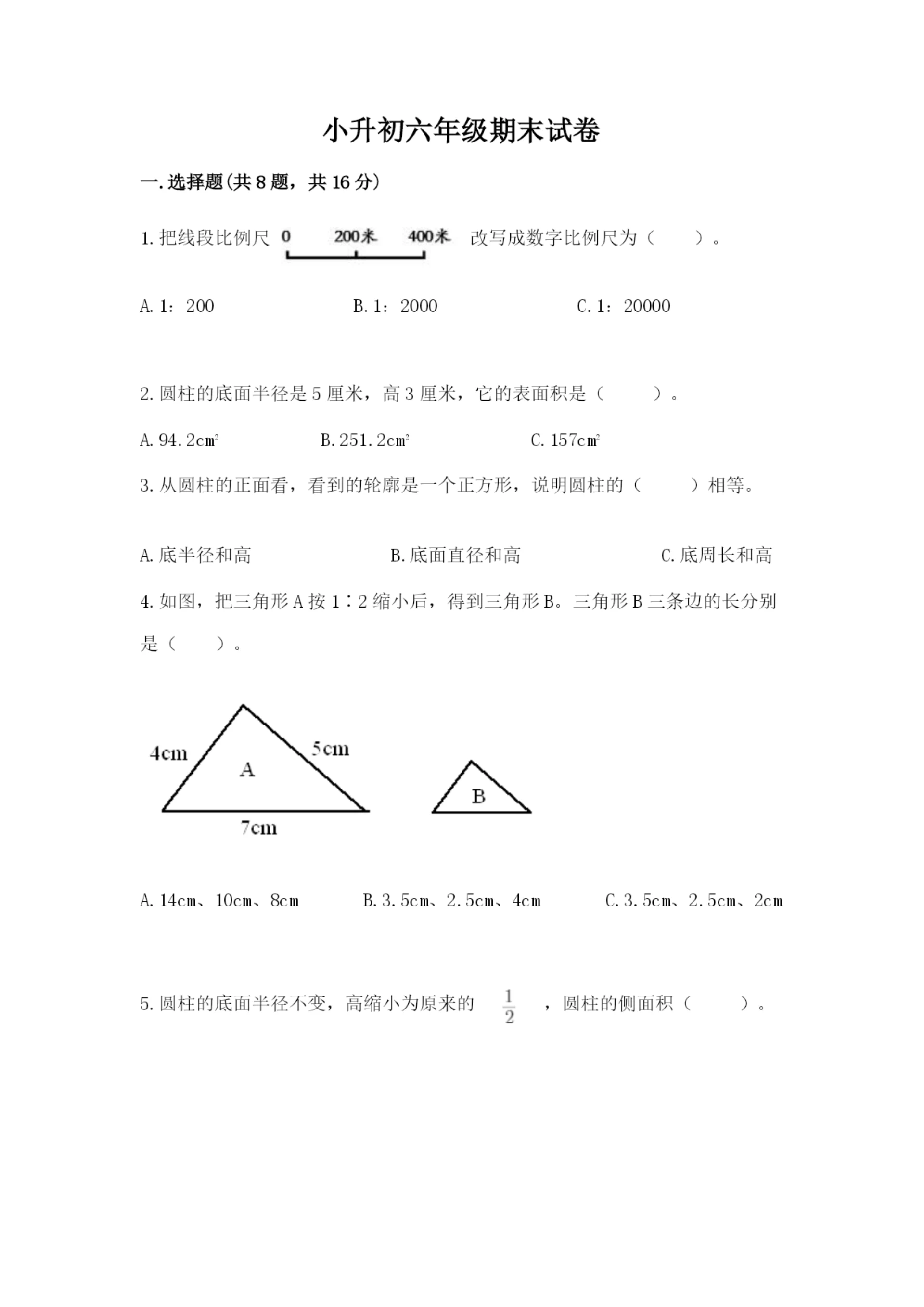小升初六年级期末试卷（典优）.docx