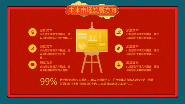 2021牛年创意剪纸风述职报告春节民俗新年计划年终总结PPT