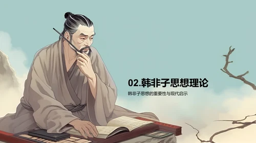 蓝色插画复古国风名著导读韩非子培训课件PPT模板