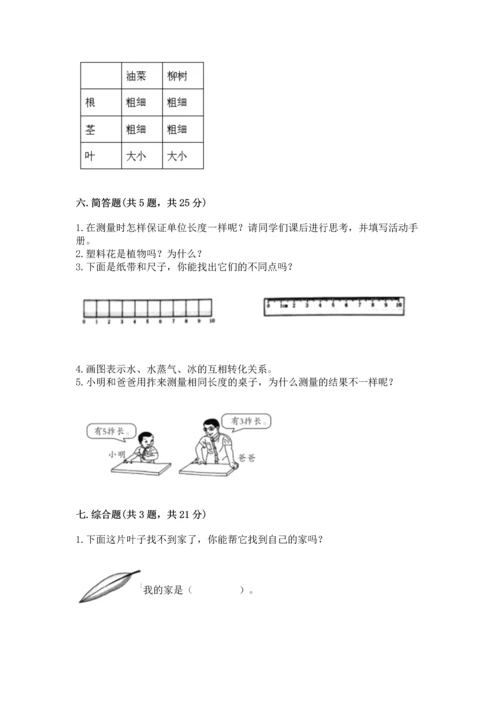 教科版小学一年级上册科学期末测试卷及参考答案【轻巧夺冠】.docx