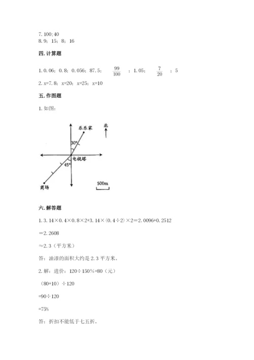 惠水县六年级下册数学期末测试卷（达标题）.docx