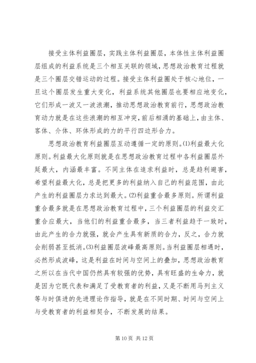 思想汇报：思想政治教育利益机制探析.docx