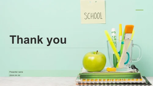 绿色简约风学校教育PPT主题