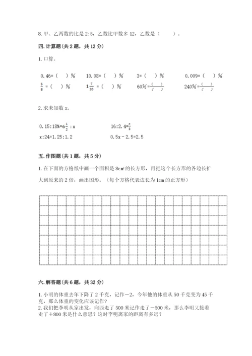 六年级下册数学期末测试卷（考点精练）.docx