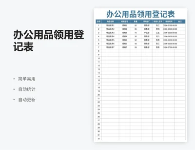 办公用品领用登记表