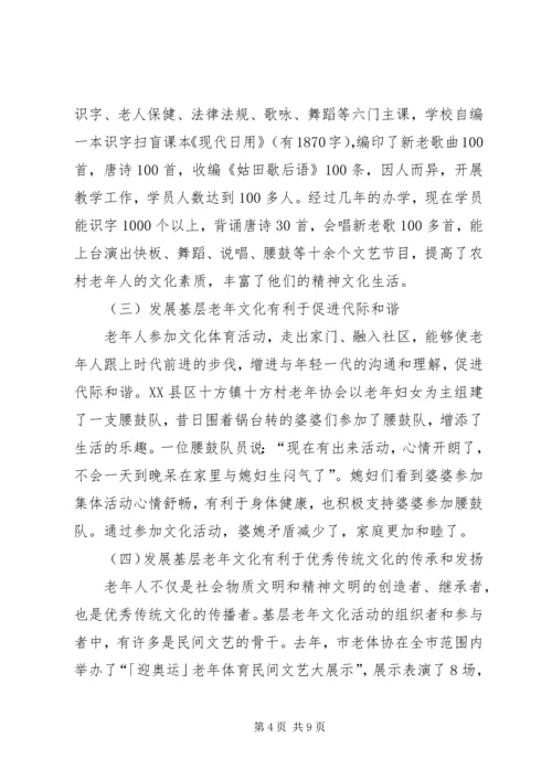 基层老年文化发展调查汇报.docx
