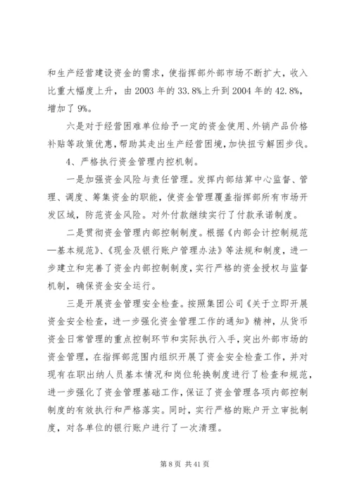 指挥部财务预算执行情况及财务预算安排报告.docx