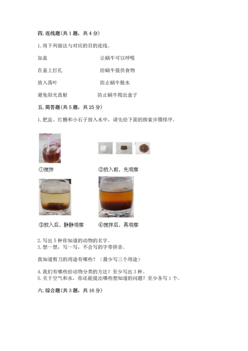 教科版一年级下册科学期末测试卷附参考答案（满分必刷）.docx