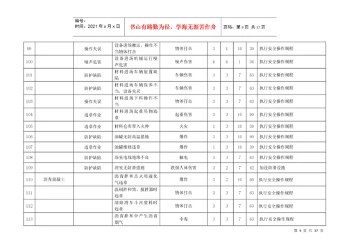 最全的市政公用工程危险源辩识与风险评价表.docx