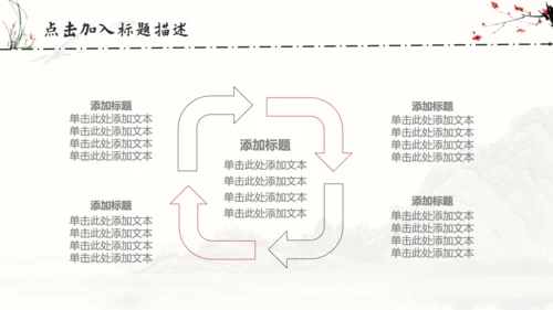 中国风梅花兰花山水通用PPT模板