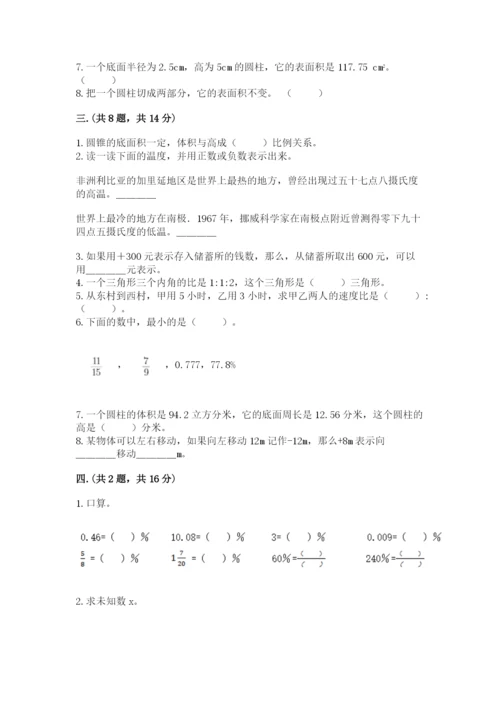 人教版六年级数学小升初试卷精品【各地真题】.docx