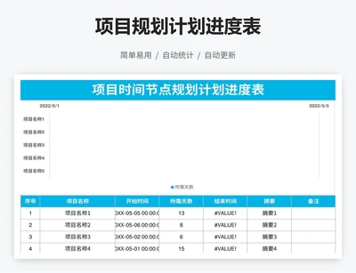 项目规划计划进度表