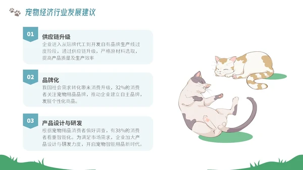 插画风宠物经济行业前景分析报告PPT