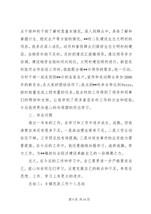 乡镇民政工作个人总结.docx