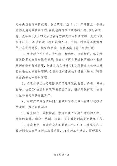 城市管理行政执法局赴XX参观学习情况汇报.docx