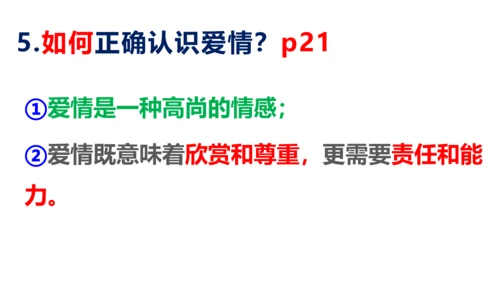 第二课 青春的心弦复习课件（22张）