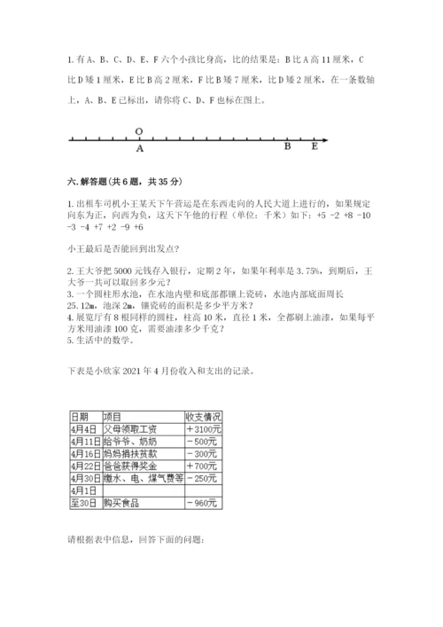 冀教版六年级下册数学 期末检测卷附参考答案（巩固）.docx