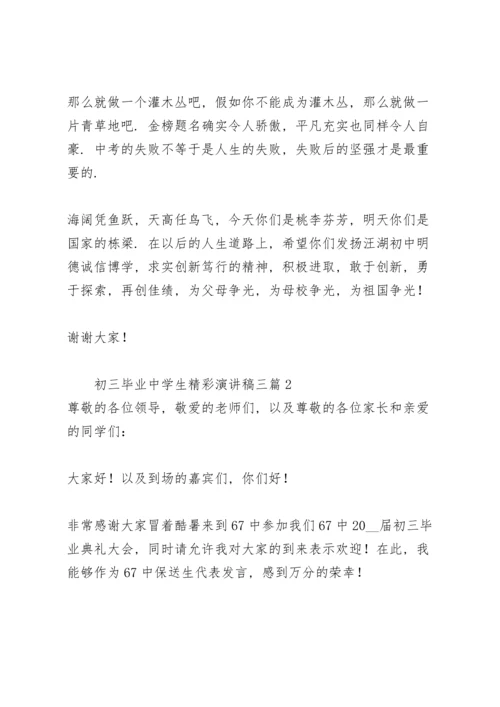 初三毕业中学生精彩演讲稿三篇.docx