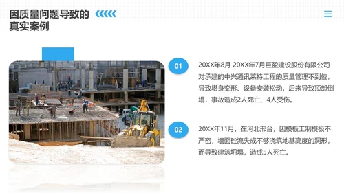蓝色商务风建筑工程质量培训