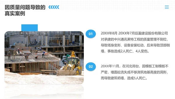 蓝色商务风建筑工程质量培训