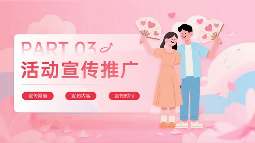 粉色插画风相约七夕活动策划PPT模板