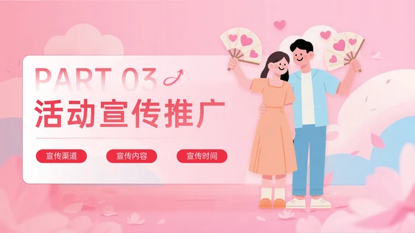 粉色插画风相约七夕活动策划PPT模板