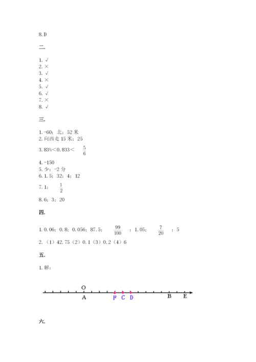 西师大版六年级数学下学期期末测试题【网校专用】.docx