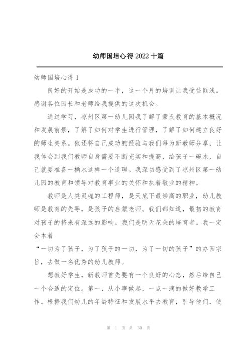 幼师国培心得2022十篇.docx